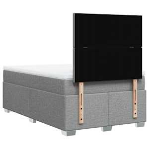 Box spring postel s matrací světle šedá 120 x 200 cm textil - obrázek 12