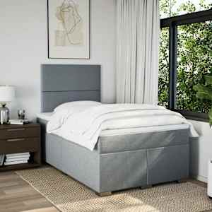 Box spring postel s matrací světle šedá 120 x 200 cm textil - obrázek 4
