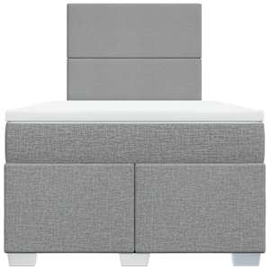 Box spring postel s matrací světle šedá 120 x 200 cm textil - obrázek 6