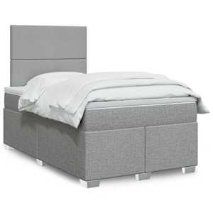 Box spring postel s matrací světle šedá 120 x 200 cm textil - obrázek 1