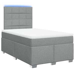 Box spring postel s matrací světle šedá 120 x 200 cm textil - obrázek 3
