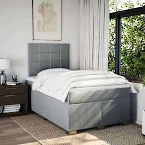 Box spring postel s matrací světle šedá 120 x 200 cm textil - obrázek 4