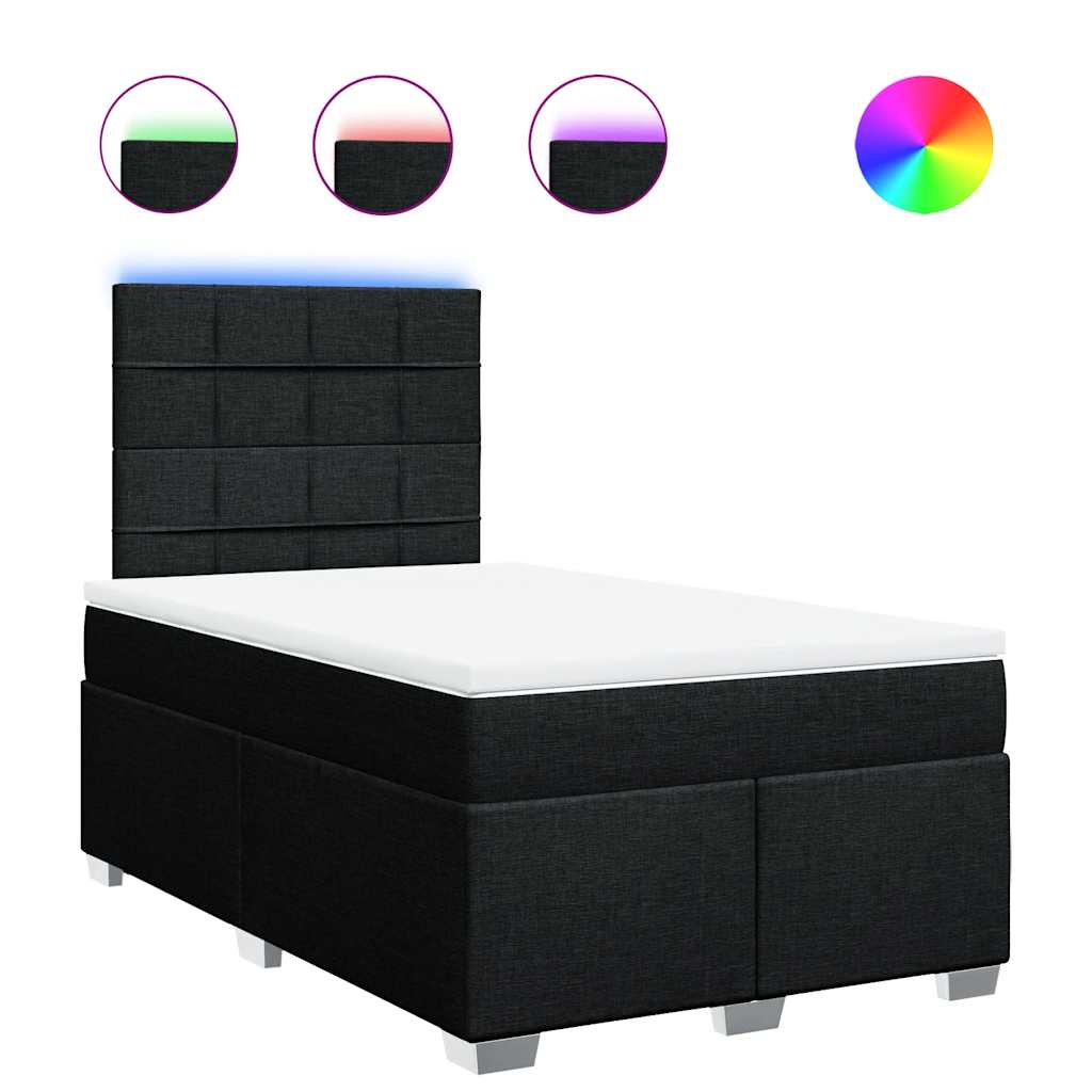 Thumbnail - vidaXL Boxspringbett mit Matratze Schwarz 120x200 cm Stoff