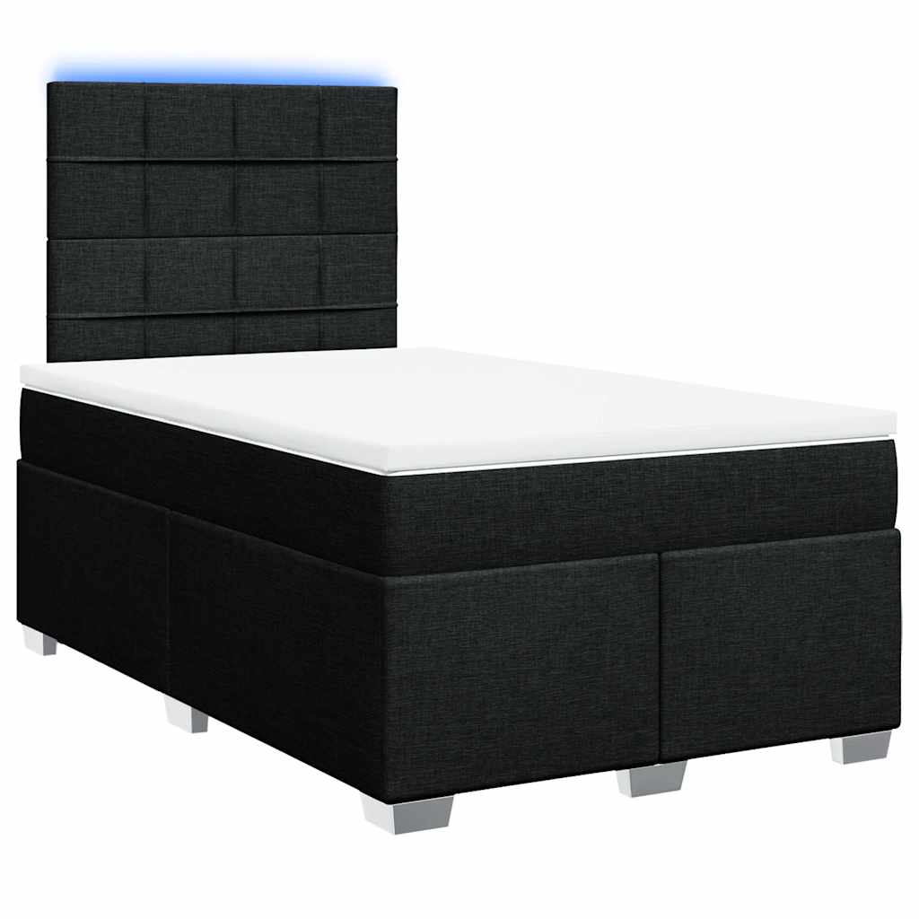 vidaXL Boxspring met matras stof zwart 120x200 cm afbeelding