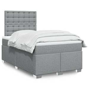 Box spring postel s matrací světle šedá 120 x 200 cm textil - obrázek 1