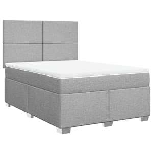Box spring postel s matrací světle šedá 140 x 190 cm textil - obrázek 3
