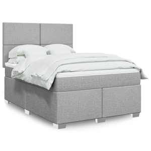 Box spring postel s matrací světle šedá 140 x 190 cm textil - obrázek 1