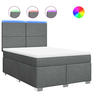 Box spring postel s matrací tmavě šedý 140 x 190 cm textil - obrázek 2