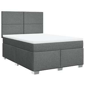 Box spring postel s matrací tmavě šedý 140 x 190 cm textil - obrázek 3
