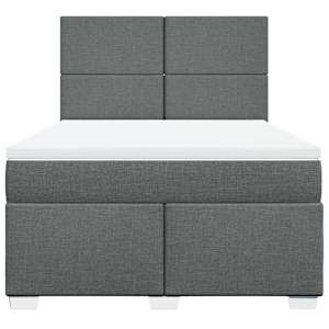 Box spring postel s matrací tmavě šedý 140 x 190 cm textil - obrázek 9