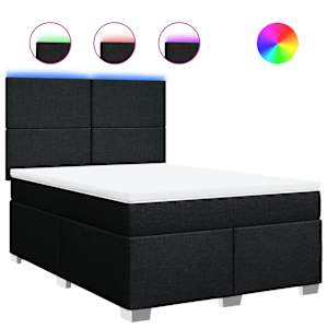 Box spring postel s matrací černá 140 x 190 cm textil - obrázek 2
