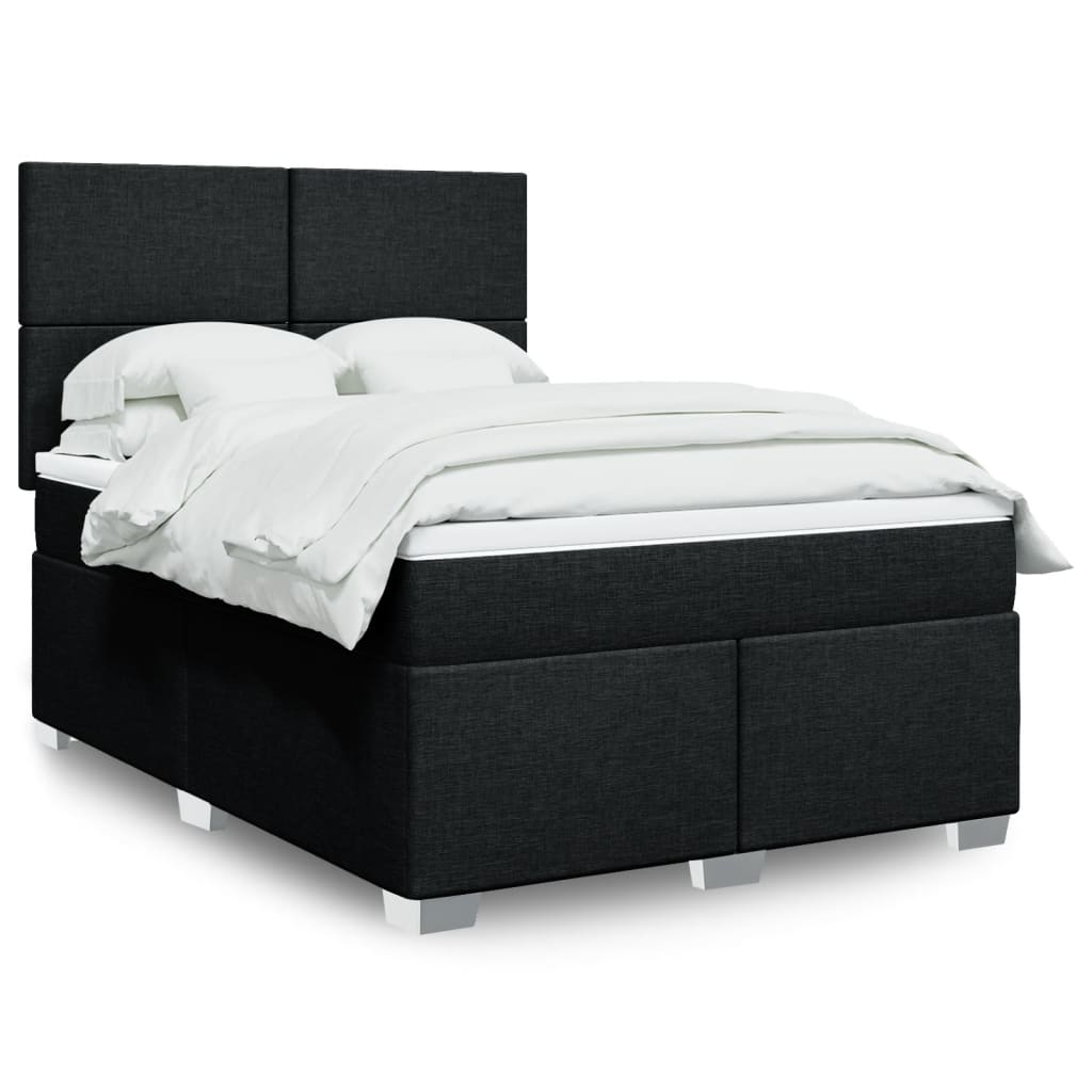 Boxspringbett mit Matratze Schwarz 140×190 cm Stoff