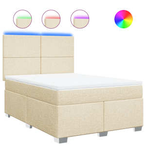 Box spring postel s matrací krémová 140x190 cm textil - obrázek 2