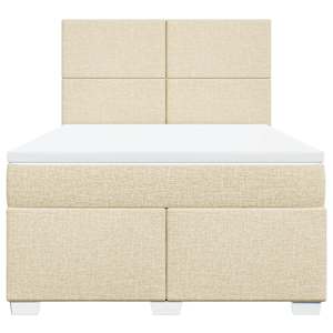 Box spring postel s matrací krémová 140x190 cm textil - obrázek 8