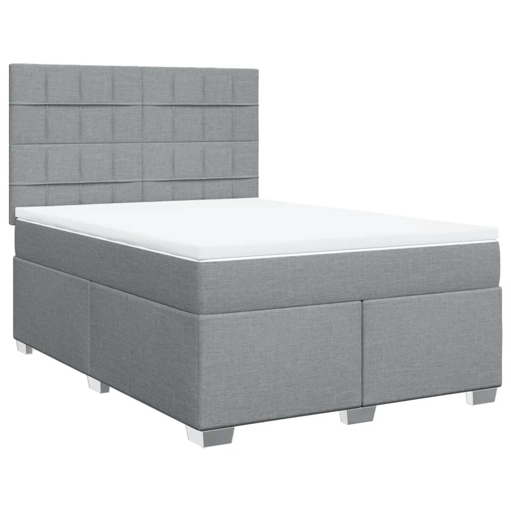 Thumbnail - vidaXL Boxspringbett mit Matratze Hellgrau 140x190 cm Stoff