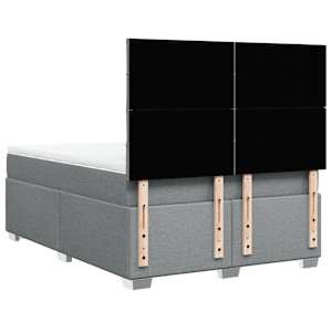 Box spring postel s matrací světle šedá 140 x 190 cm textil - obrázek 12