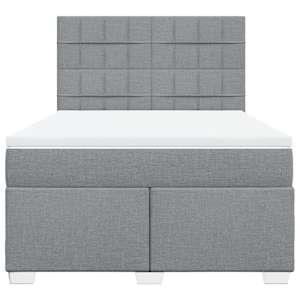Box spring postel s matrací světle šedá 140 x 190 cm textil - obrázek 6
