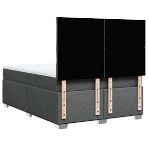 Box spring postel s matrací tmavě šedý 140 x 190 cm textil - obrázek 12