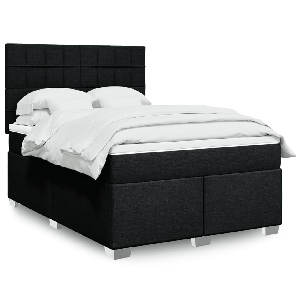 Boxspringbett mit Matratze Schwarz 140×190 cm Stoff