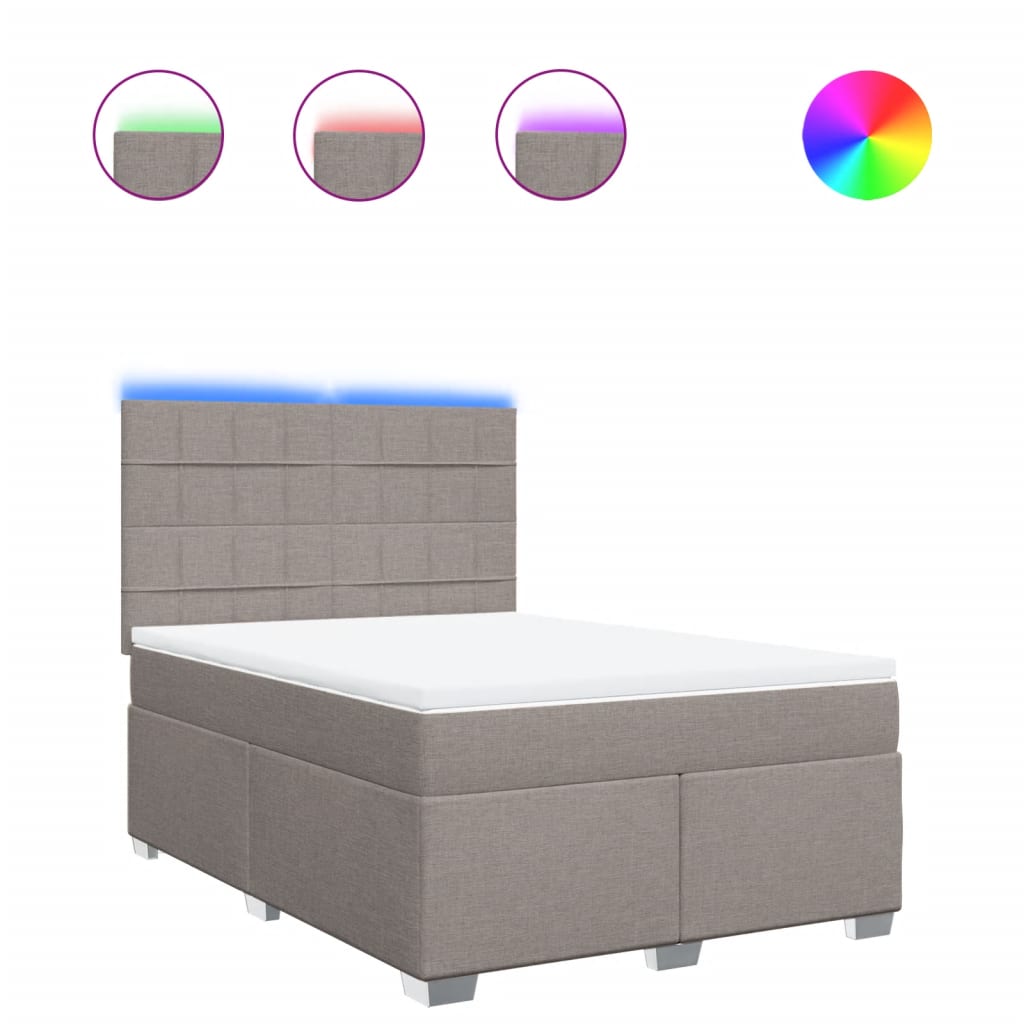 Thumbnail - vidaXL Boxspringbett mit Matratze Taupe 140x190 cm Stoff