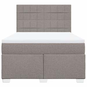 Box spring postel s matrací taupe 140x190 cm textil - obrázek 6