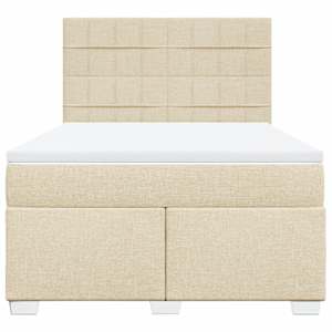 Box spring postel s matrací krémová 140x190 cm textil - obrázek 6