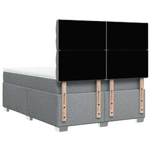 Box spring postel s matrací světle šedá 140 x 190 cm textil - obrázek 12
