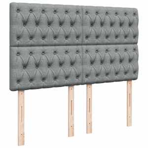 Box spring postel s matrací světle šedá 140 x 190 cm textil - obrázek 7