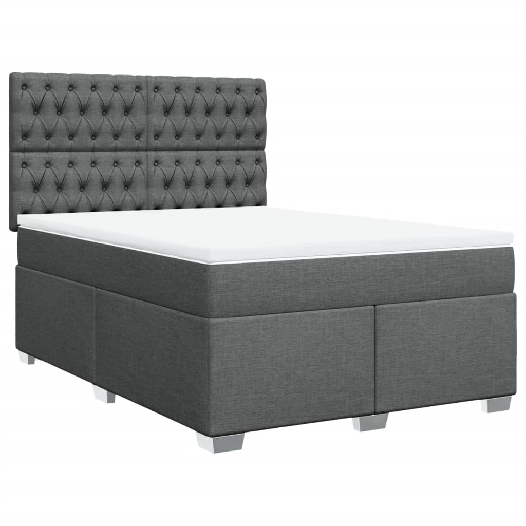 Thumbnail - vidaXL Boxspringbett mit Matratze Dunkelgrau 140x190 cm Stoff