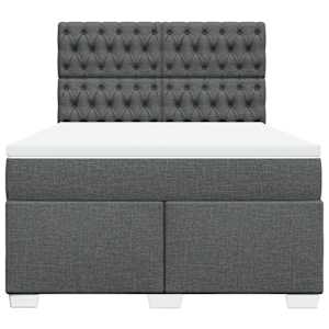 Box spring postel s matrací tmavě šedý 140 x 190 cm textil - obrázek 6