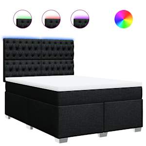 Box spring postel s matrací černá 140 x 190 cm textil - obrázek 2