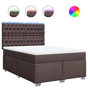 Box spring postel s matrací tmavě hnědá 140x190 cm textil - obrázek 2