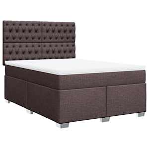 Box spring postel s matrací tmavě hnědá 140x190 cm textil - obrázek 3