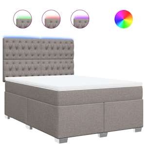 Box spring postel s matrací taupe 140x190 cm textil - obrázek 2