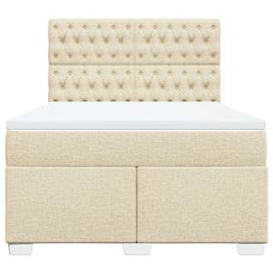 Box spring postel s matrací krémová 140x190 cm textil - obrázek 6
