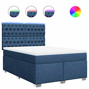 Box spring postel s matrací modrá 140x190 cm textil - obrázek 2