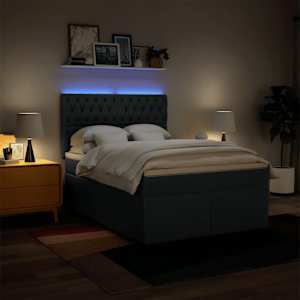 Box spring postel s matrací modrá 140x190 cm textil - obrázek 5