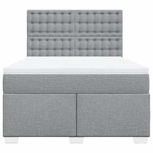 Box spring postel s matrací světle šedá 140 x 190 cm textil - obrázek 6