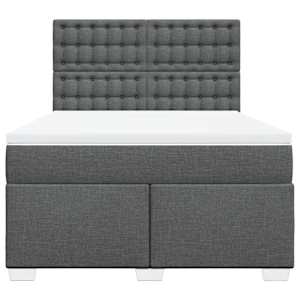 Box spring postel s matrací tmavě šedý 140 x 190 cm textil - obrázek 6