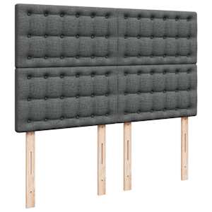 Box spring postel s matrací tmavě šedý 140 x 190 cm textil - obrázek 7