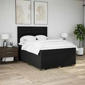 Box spring postel s matrací černá 140 x 190 cm textil - obrázek 4