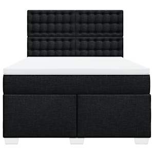 Box spring postel s matrací černá 140 x 190 cm textil - obrázek 6