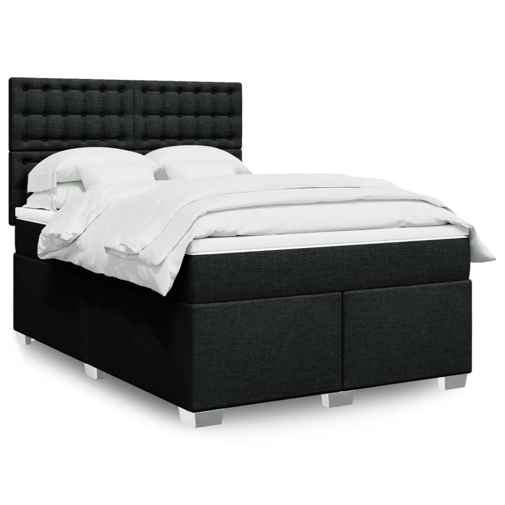 Thumbnail - vidaXL Boxspringbett mit Matratze Schwarz 140x190 cm Stoff