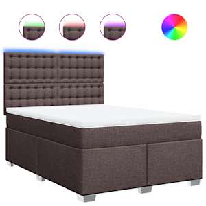 Box spring postel s matrací tmavě hnědá 140x190 cm textil - obrázek 2