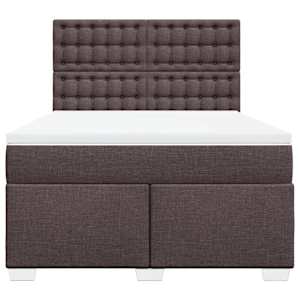 Box spring postel s matrací tmavě hnědá 140x190 cm textil - obrázek 6