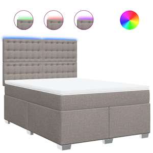 Box spring postel s matrací taupe 140x190 cm textil - obrázek 2