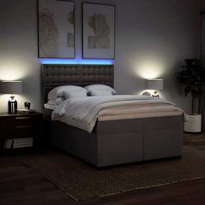 Box spring postel s matrací taupe 140x190 cm textil - obrázek 5