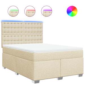 Box spring postel s matrací krémová 140x190 cm textil - obrázek 2