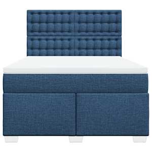 Box spring postel s matrací modrá 140x190 cm textil - obrázek 6