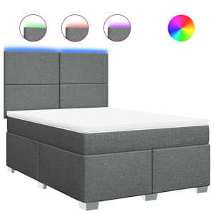 Box spring postel s matrací tmavě šedá 140x200 cm textil - obrázek 2